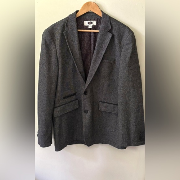 Vintage‎ Black Grey Tweed Wool Oversized Classic Boyfriend Menswear Fit Blazer - Picture 9 of 16